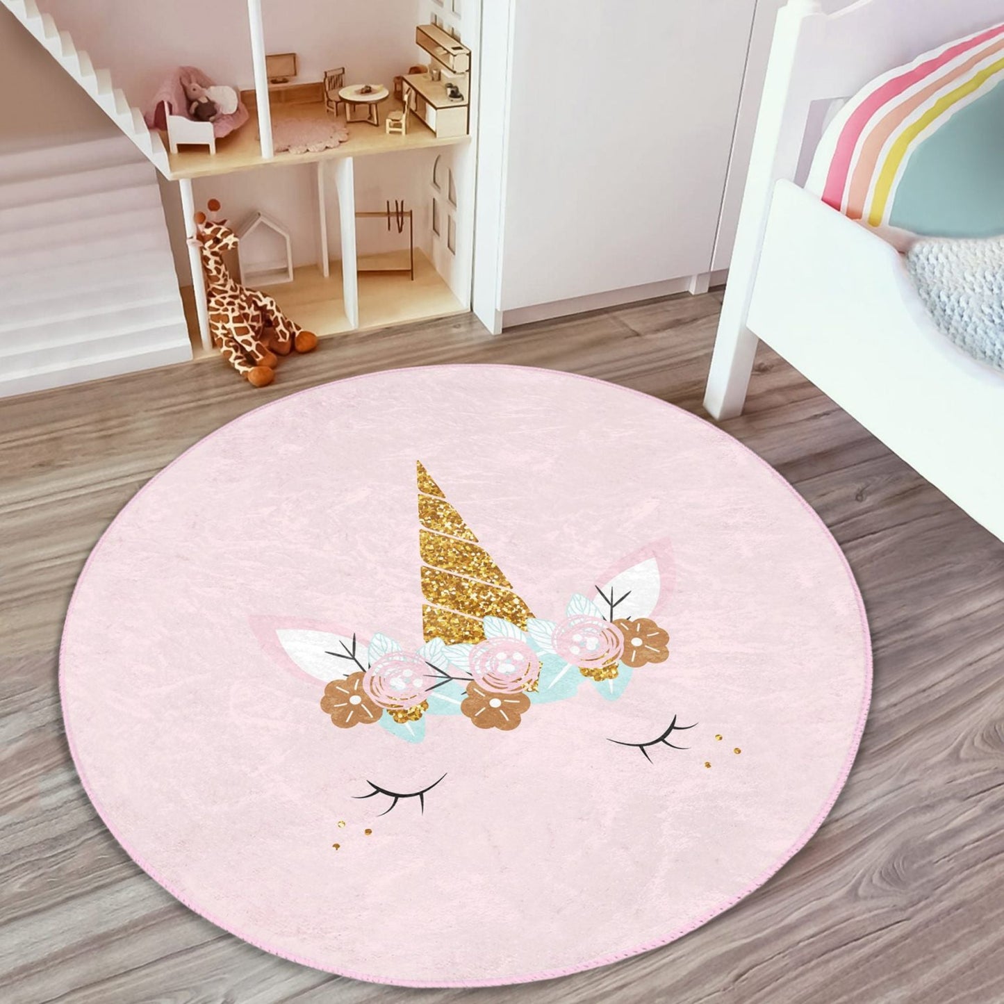 Pink Unicorn Baby Room Rug | Homeezone