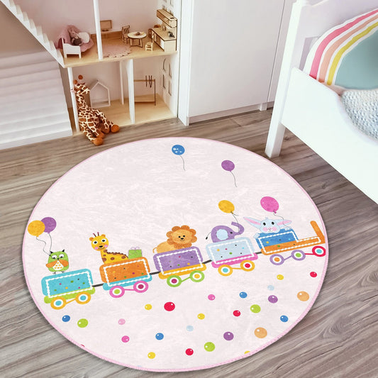 Animal Train Baby Room Rug | Homeezone