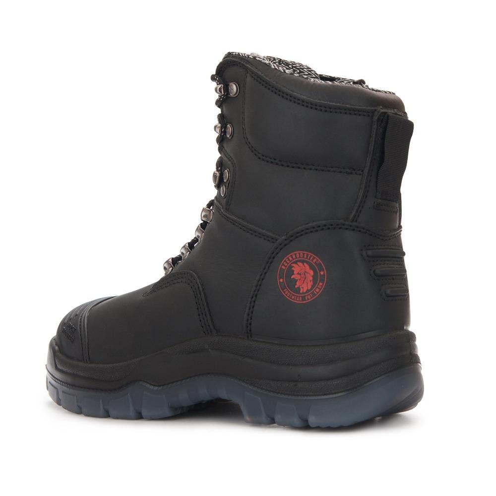 ROCKROOSTER Kensington Black 7 inch Zip-sided Steel Toe Leather Work