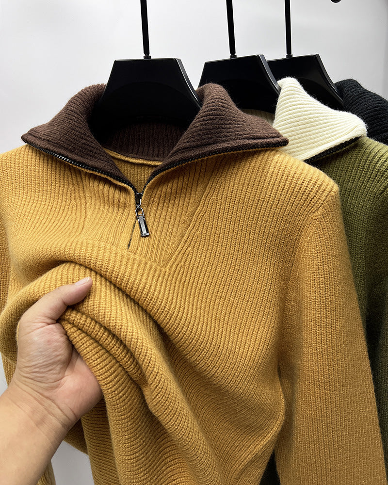 Men's High Collar Sweater