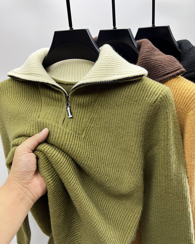 Men's High Collar Sweater