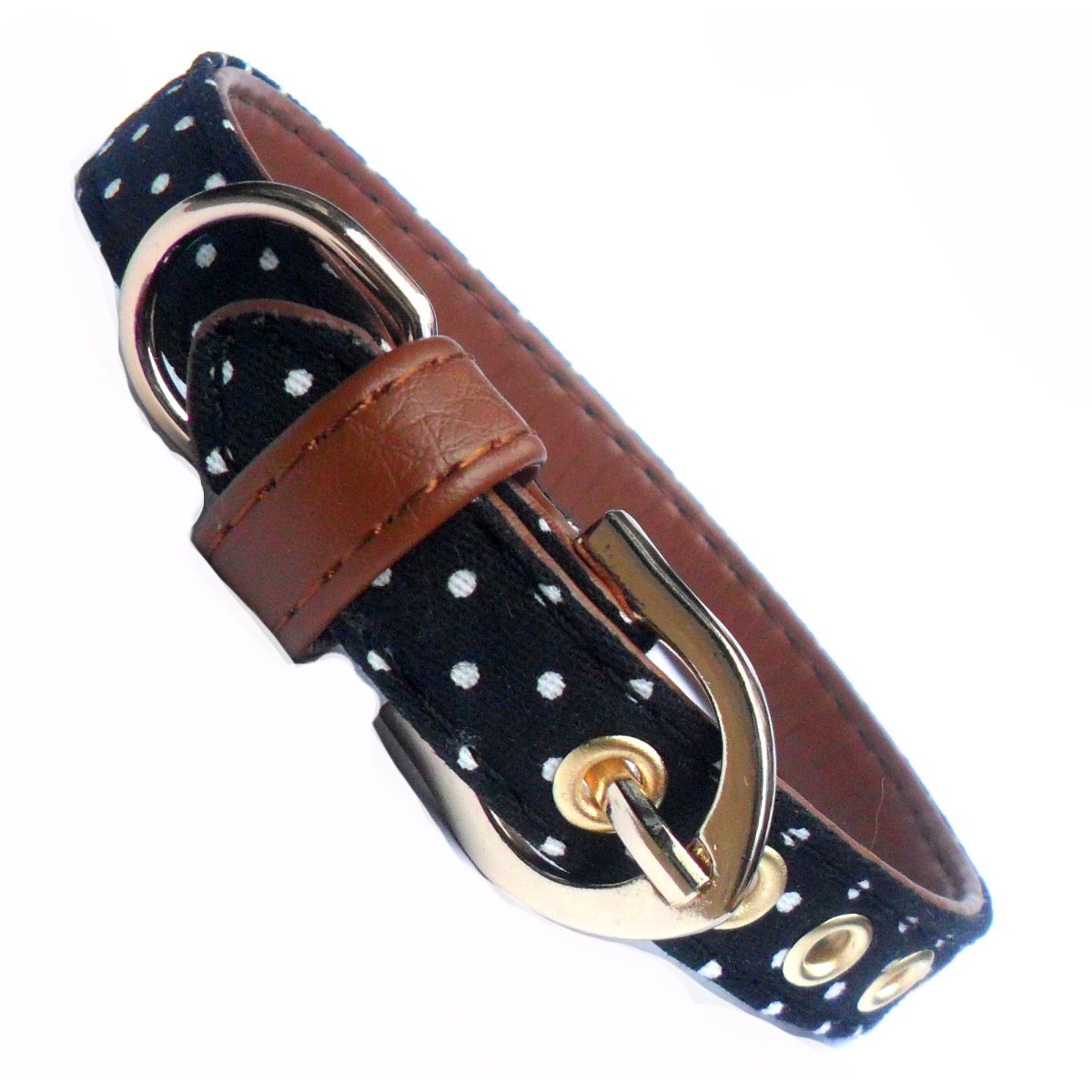 Polka Dot Fabric Dog Collar