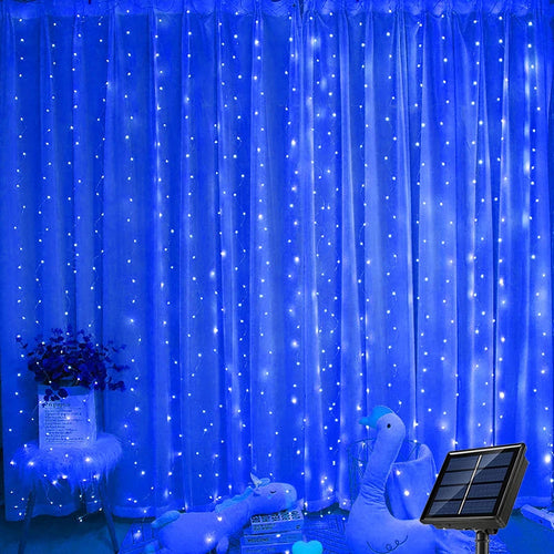 Solar Curtain Light Outdoor Waterproof Solar Fairy Garland String