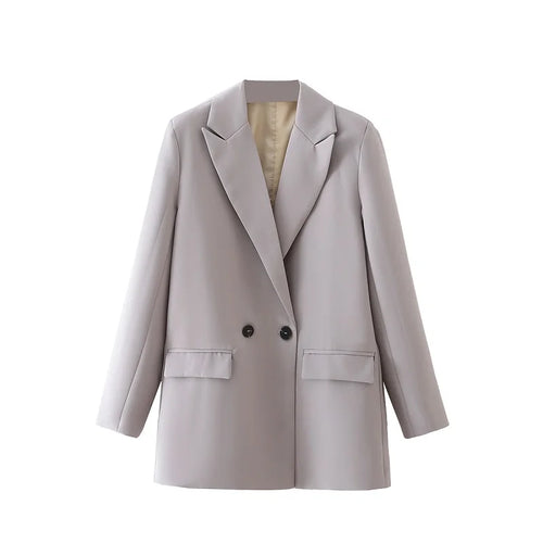 TRAF Blazer Woman Black Beige Khaki Blue Green Gray Women coat Fashion