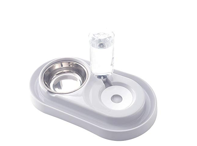 Stainless Steel Pet Bowls with Automatic Water Bottle