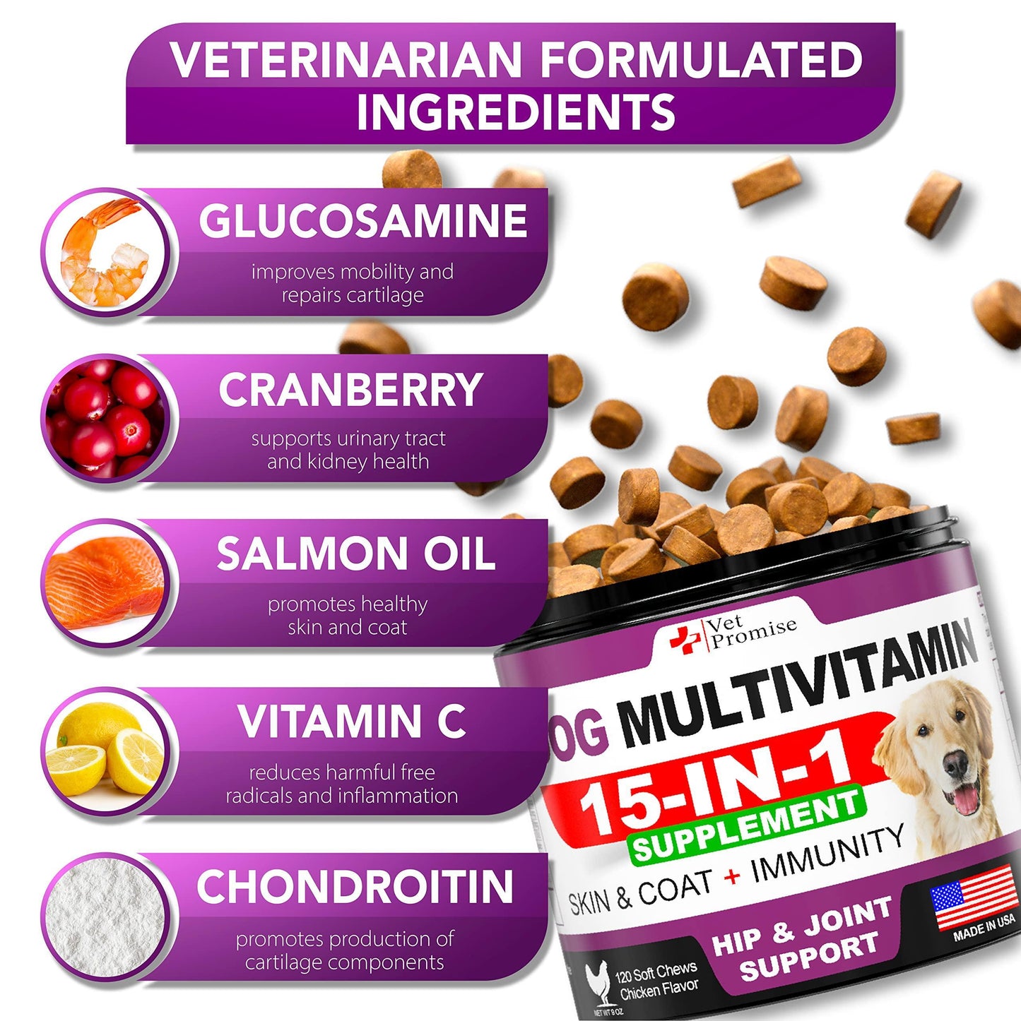 Dog Multivitamin Chewable with Glucosamine   Dog Vitamins and