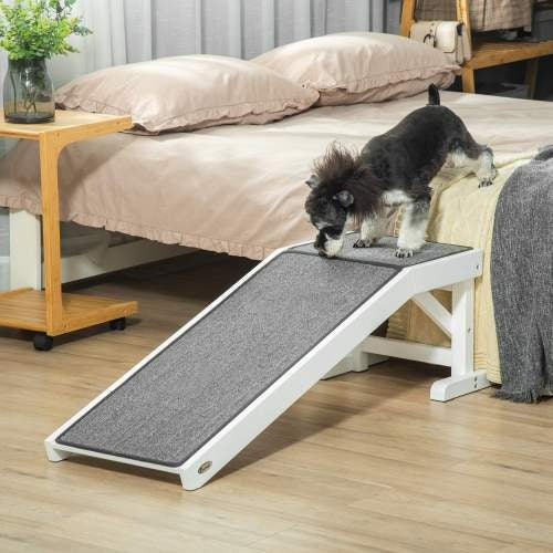 Ramp For Dog Bed, Pet Ramp For Dog With Non-slip Carpet And Top Platfo