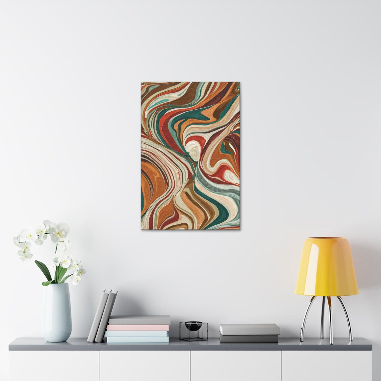 Canvas Wall Art Decor - Boho Brown Marble Print