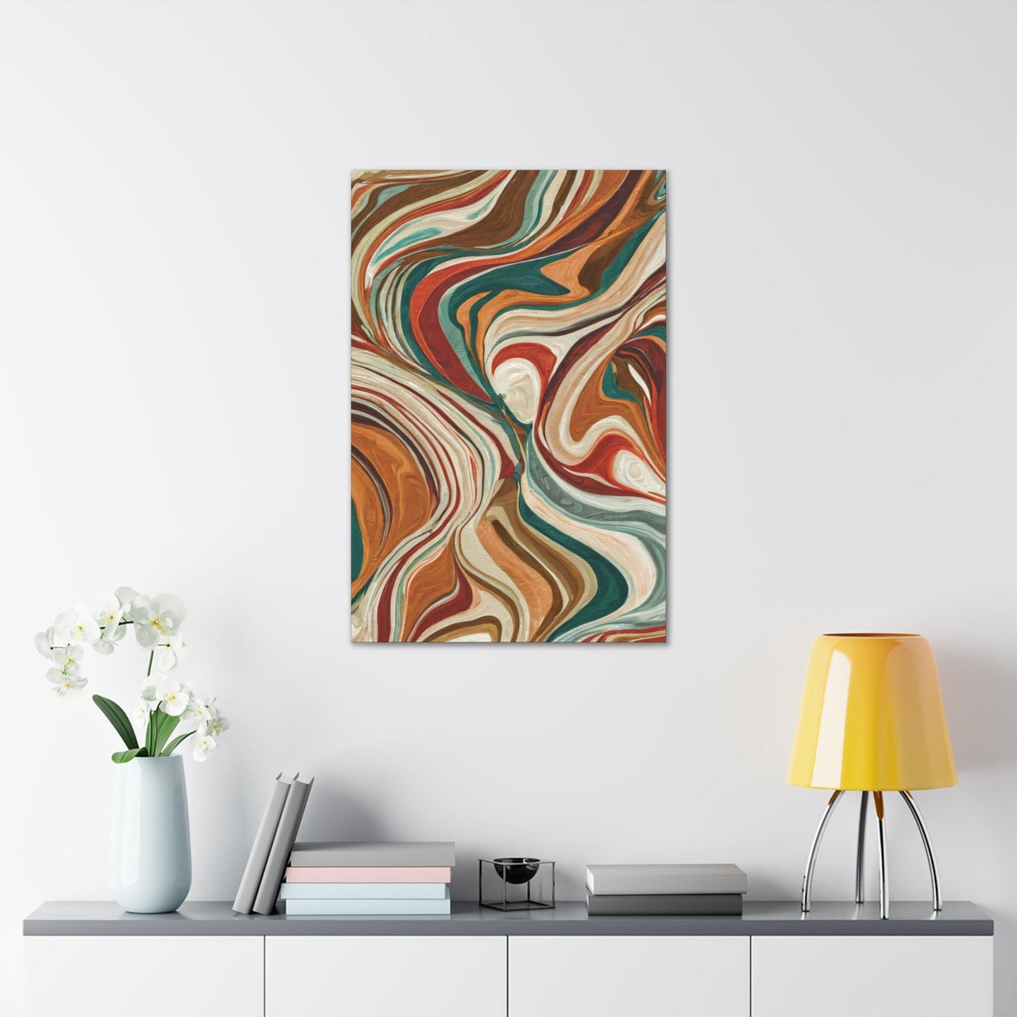 Canvas Wall Art Decor - Boho Brown Marble Print