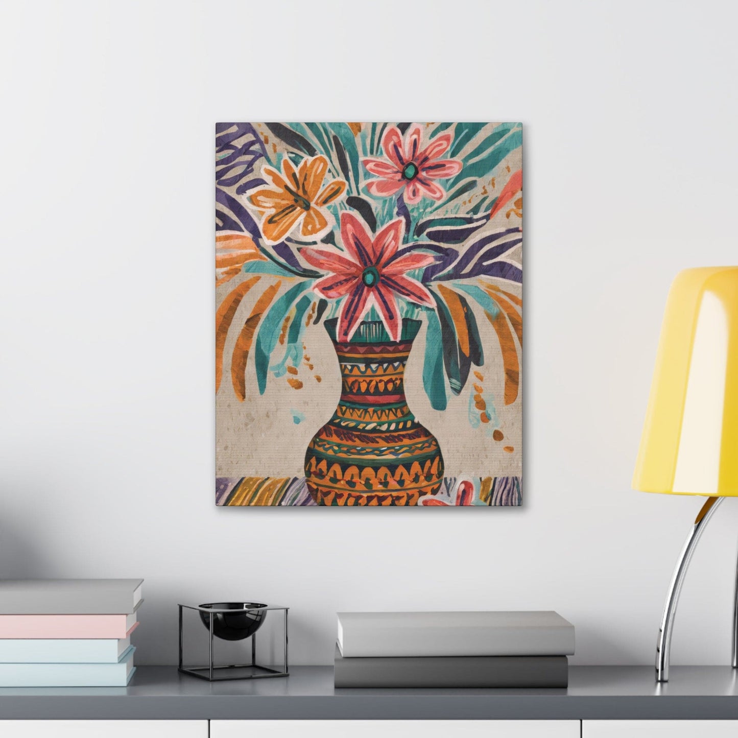 Canvas Wall Art Decor - Pastel Floral Vase