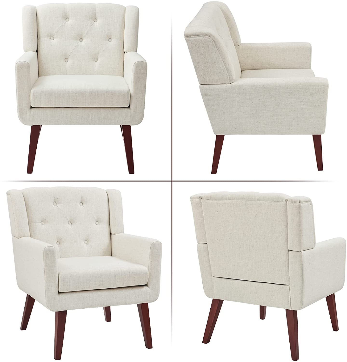 Button-Tufted Accent Chairs for Cozy Living Spaces