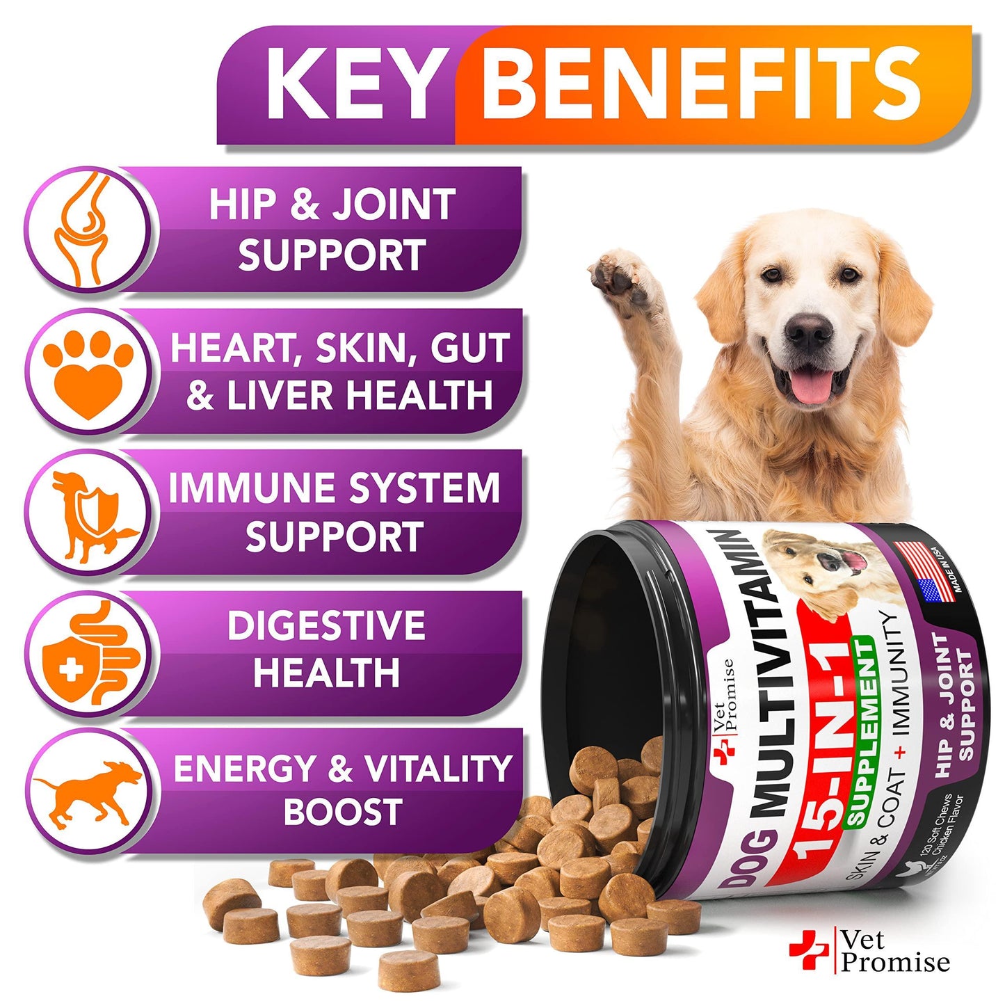 Dog Multivitamin Chewable with Glucosamine   Dog Vitamins and