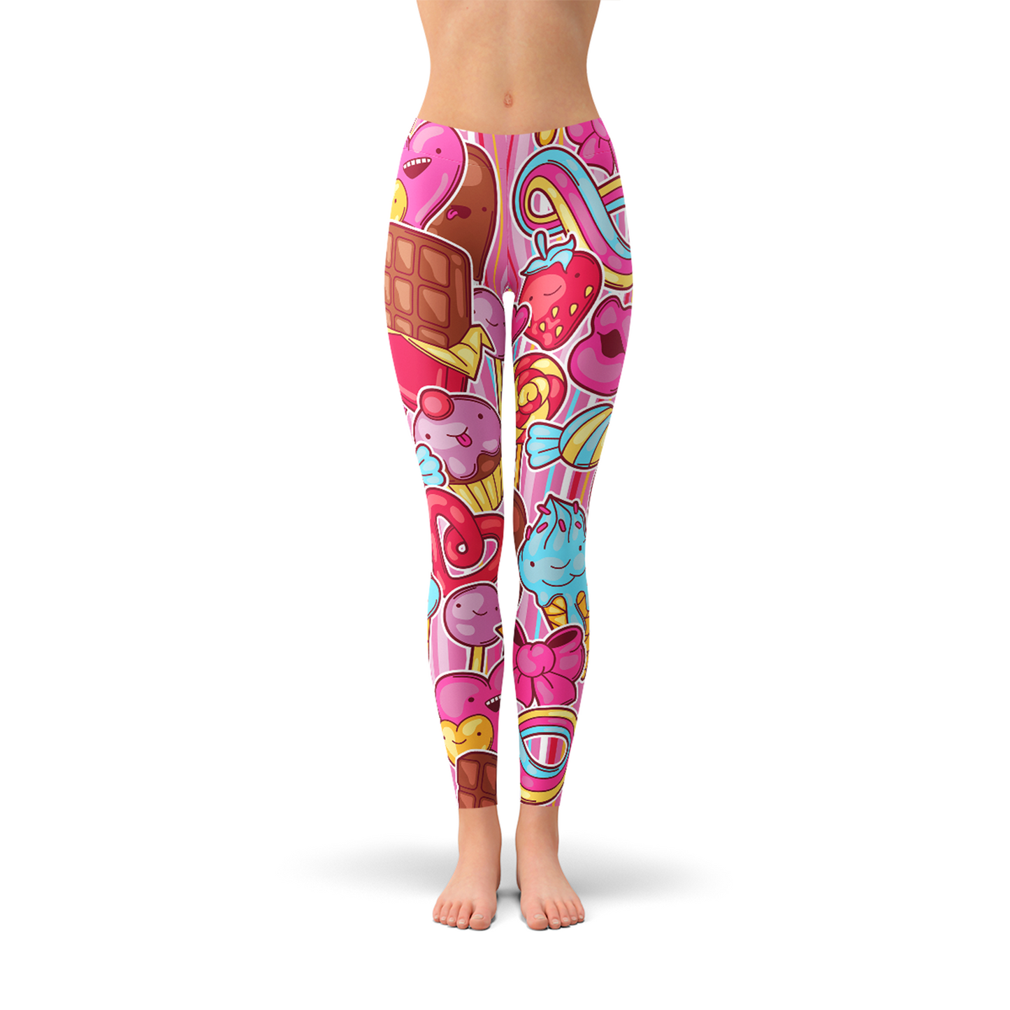 Womens Pink Candy Kawaii Legging