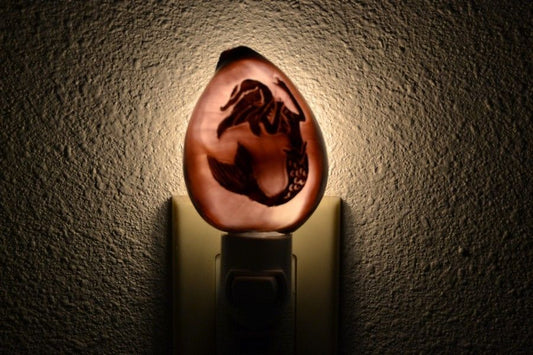 Carved Purple Mermaid Shell Nightlight