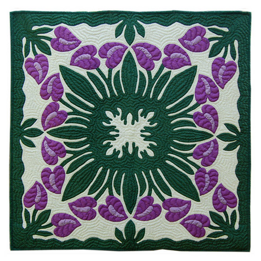 42″ Hawaiian Quilt Purple Anthurium