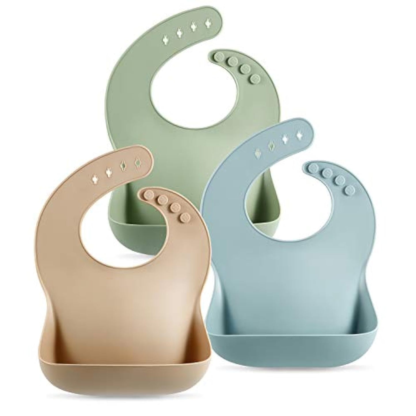 PandaEar Set of 3 Silicone Baby Bibs Waterproof