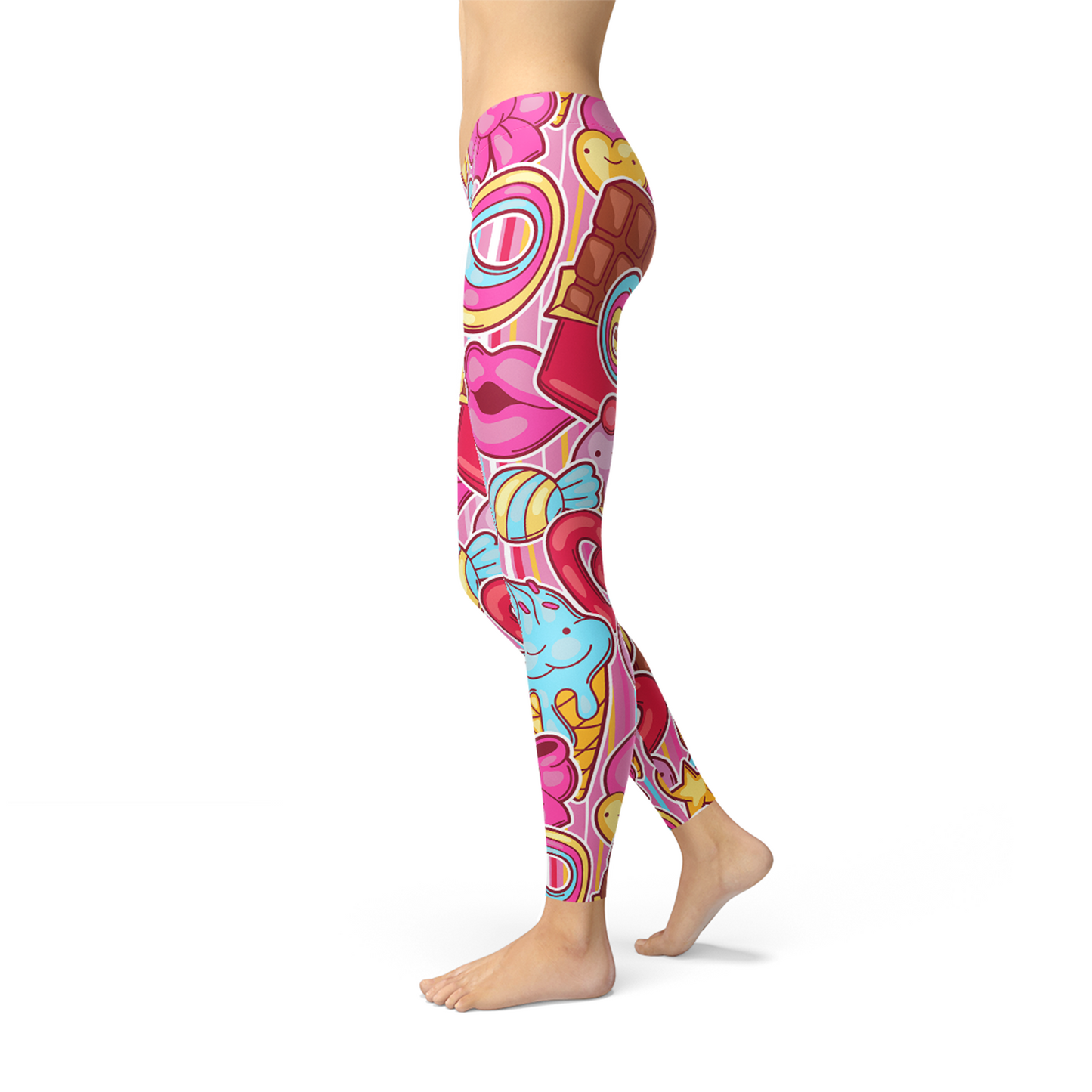 Womens Pink Candy Kawaii Legging