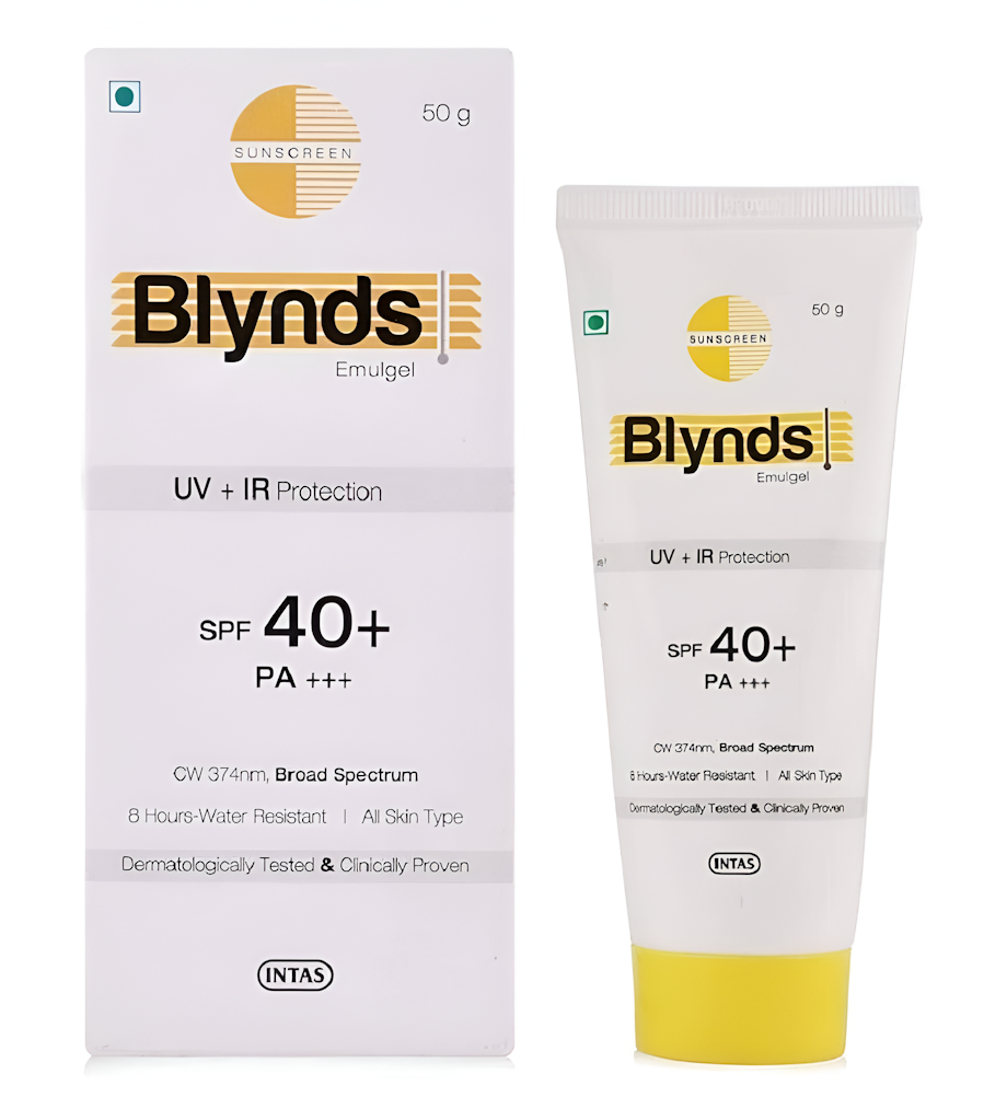 Blynds Emulgel SPF 40+ Sunscreen with UV+IR Protection Size 50gm Color