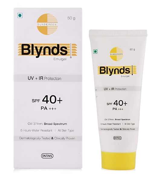 Blynds Emulgel SPF 40+ Sunscreen with UV+IR Protection Size 50gm Color