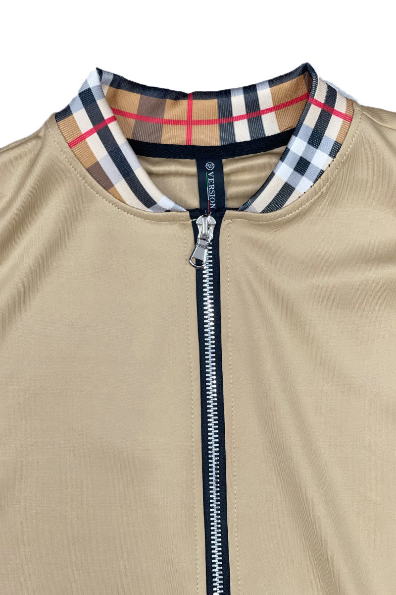 Checkered Detail Track Jacket Set