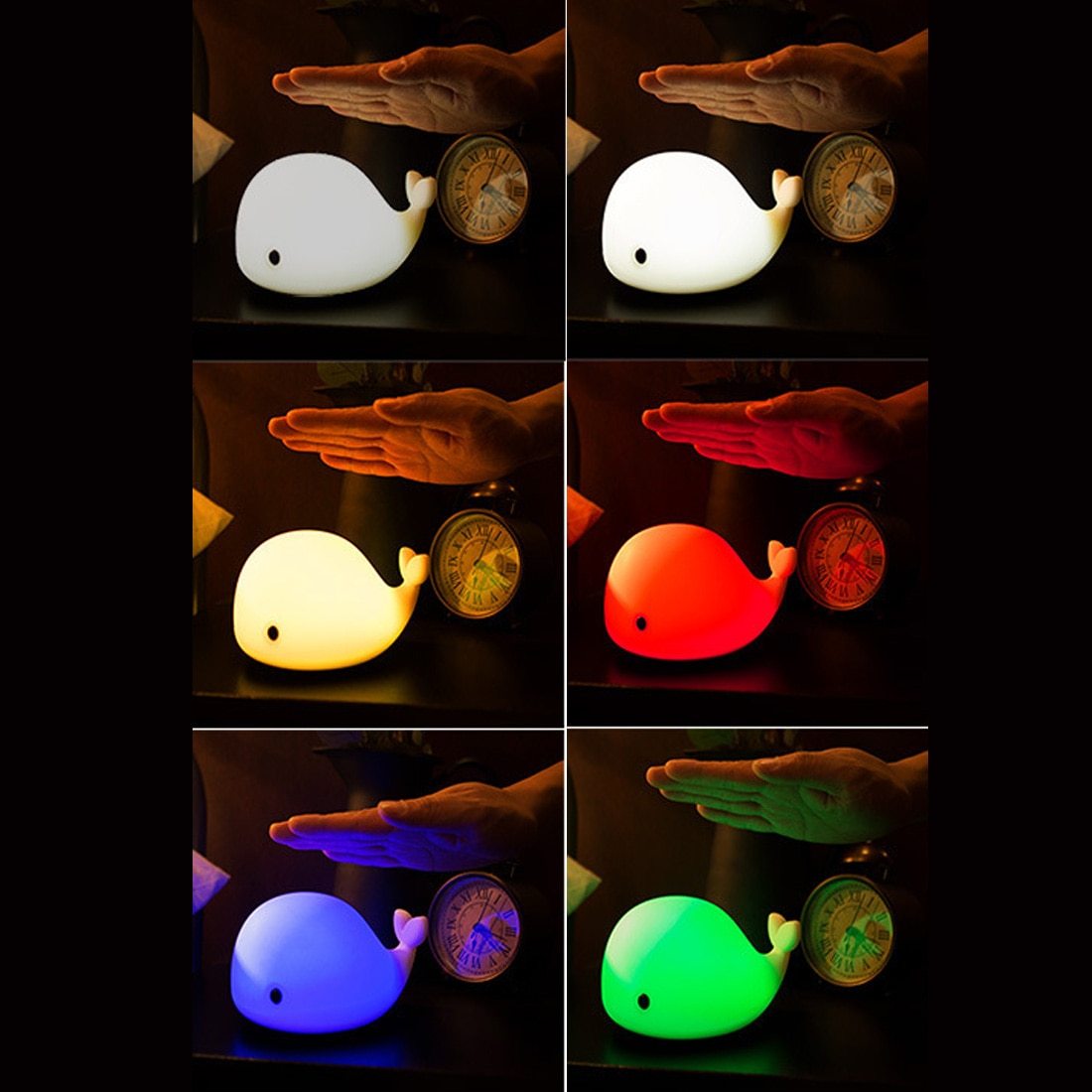 1pc Baby Room LED Night Lights Whale Cartoon Night Light kids Bedroom