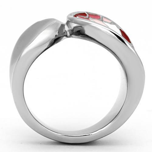 TK815 - High polished (no plating) Stainless Steel Ring with Epoxy  in